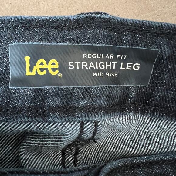 Lee (8) Short Womens Black Regular Fit Straight Leg Jeans Stone Wash Mid Rise - Picture 8 of 10